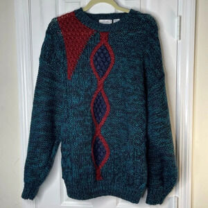 Circola Moda Vintage Acrylic Crochet Sweater L - Made in Korea - Coastal Grandma